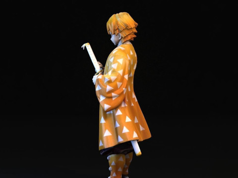 Zenitsu Agatsuma Demon Slayer Modèles 3D en vedette