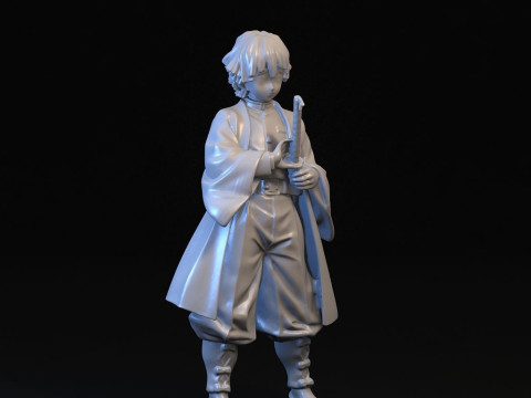 Zenitsu Agatsuma Demon Slayer Modèles 3D en vedette