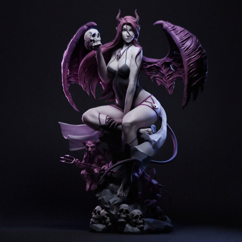 Succubus Statue 3Dプリントモデル .c4d .max .obj .3ds .fbx .stl .blend