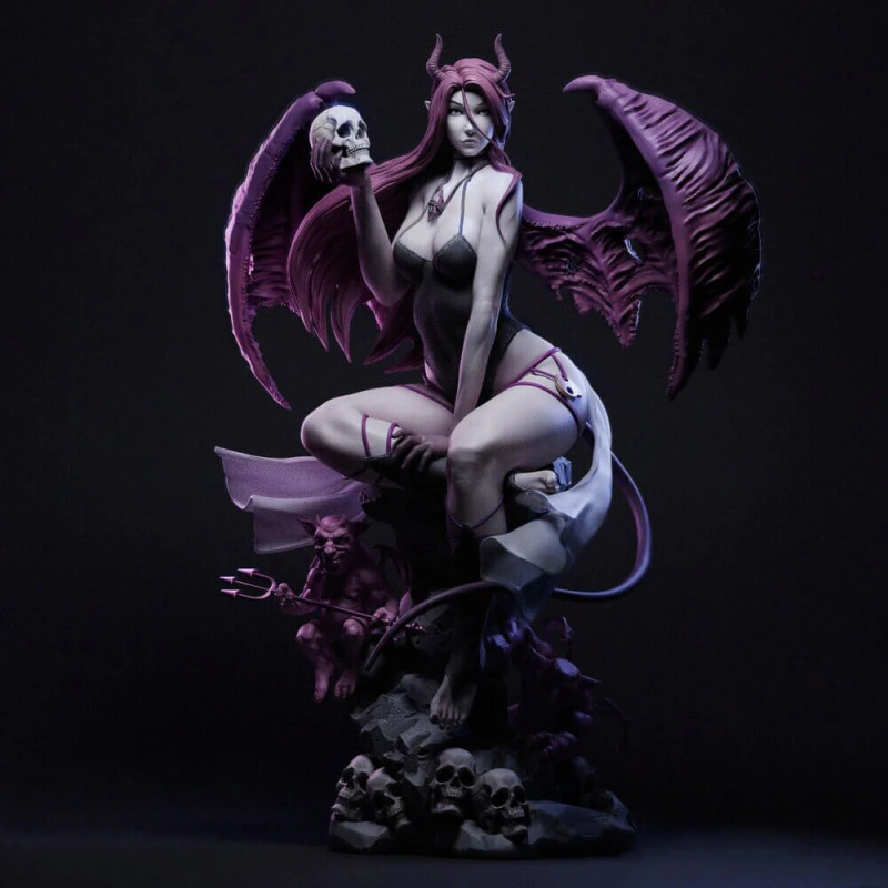 Succubus Statue 3D Print Model .c4d .max .obj .3ds .fbx .stl .blend 
