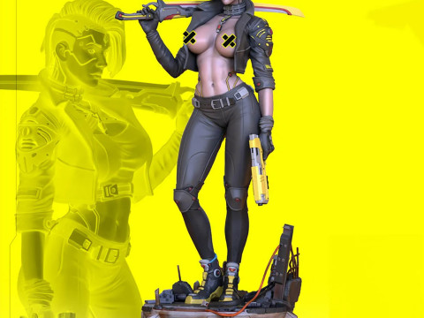 CyberPunk Waifu 3Dプリントモデル