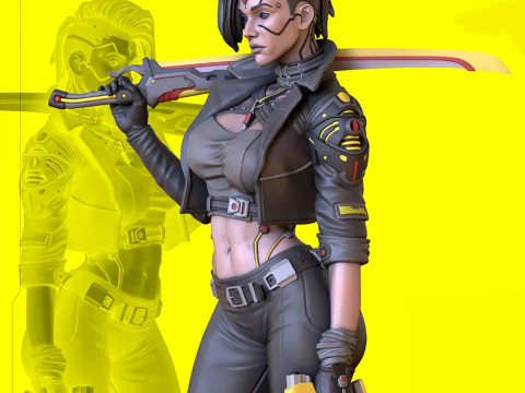 CyberPunk Waifu 3Dプリントモデル
