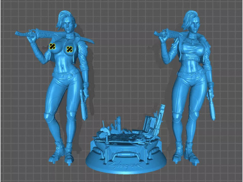 CyberPunk Waifu 3Dプリントモデル