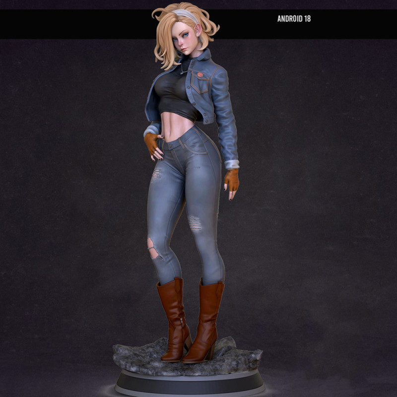 Android 18 3D Baskı Modeli .c4d .max .obj .3ds .fbx .stl .blend