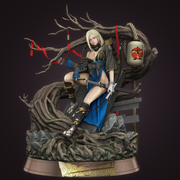Android 18 Samurai Dragon Ball 3Dプリントモデル .c4d .max .obj .3ds .fbx .stl .blend