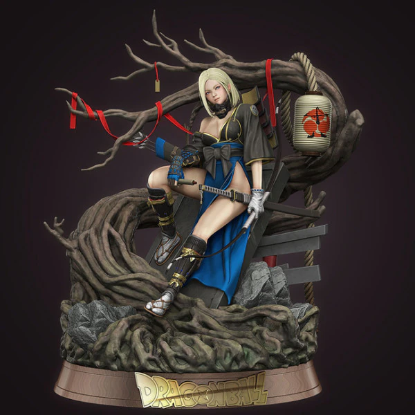 Android 18 Samurai Dragon Ball 3D Print Model .c4d .max .obj .3ds .fbx .stl .blend