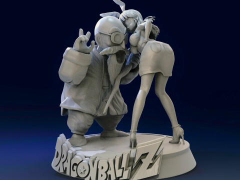 Bulma and Master Roshi 3D 프린트 모델