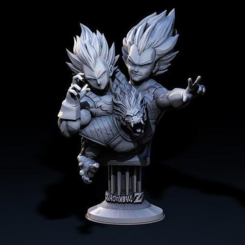 Vegeta Bust - Dragon Ball Z Modello di stampa 3D .c4d .max .obj .3ds .fbx .stl .blend