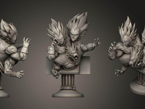Vegeta Bust - Dragon Ball Z Model Cetak 3D