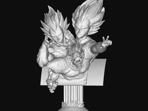 Vegeta Bust - Dragon Ball Z Model Cetak 3D