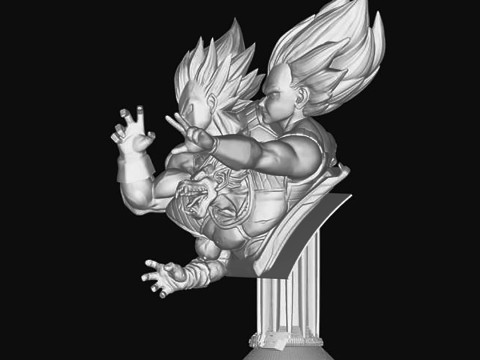 Vegeta Bust - Dragon Ball Z Model Cetak 3D