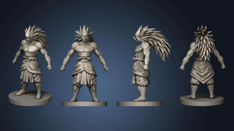Broly - Dragon Ball Z Modello di stampa 3D .c4d .max .obj .3ds .fbx .stl .blend