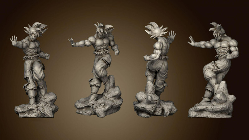 Goku Ultra Instinct 3D Modello di stampa 3D .c4d .max .obj .3ds .fbx .stl .blend 