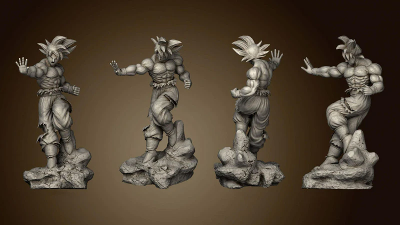 Goku Ultra Instinct 3D 3D Print Model .c4d .max .obj .3ds .fbx .stl .blend