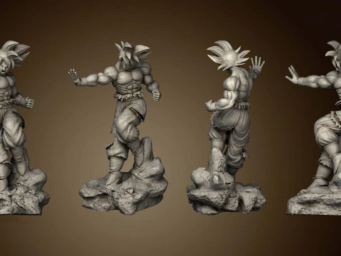 Goku Ultra Instinto 3D Modelo de Impressão 3D