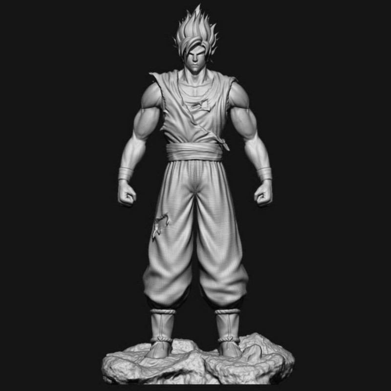 Goku Super Saiyan 3D 프린트 모델 .c4d .max .obj .3ds .fbx .stl .blend 