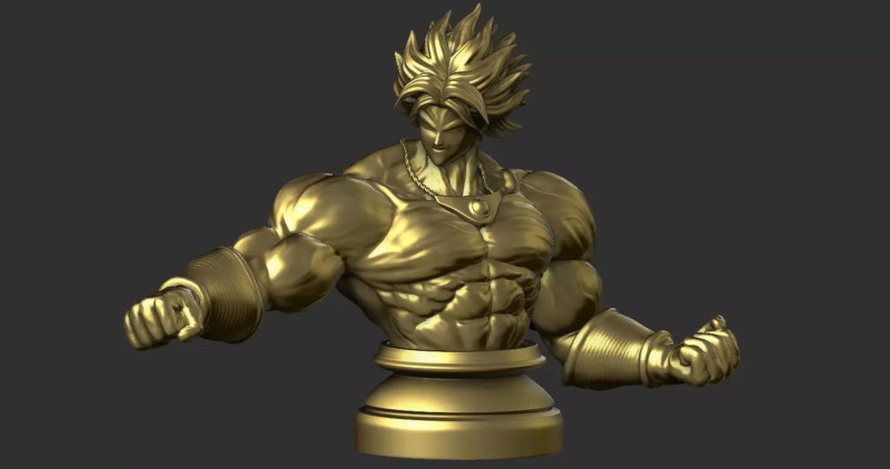 Broly Bust - Dragon Ball FighterZ 3D Принт Модель .c4d .max .obj .3ds .fbx .stl .blend
