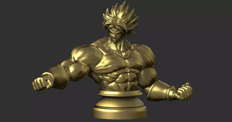 Broly Bust - Dragon Ball FighterZ 3D Print Model .c4d .max .obj .3ds .fbx .stl .blend
