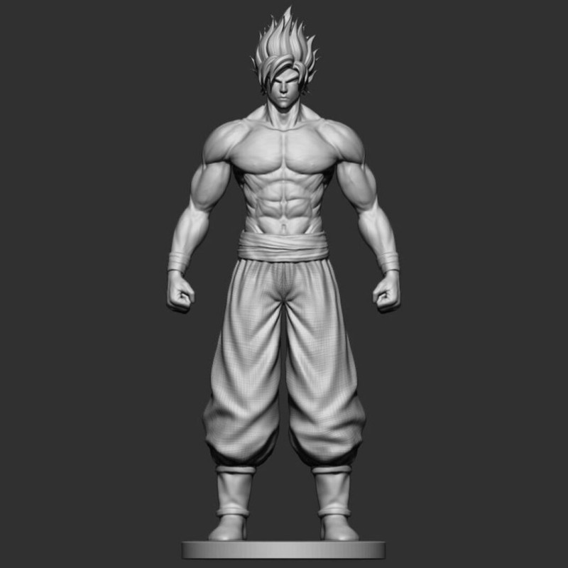 Goku Super Saiyan V2 3D 프린트 모델 .c4d .max .obj .3ds .fbx .stl .blend