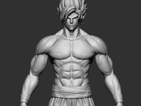 Goku Super Saiyan V2 3D 프린트 모델