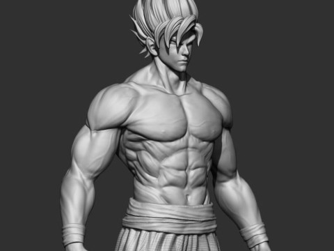 Goku Super Saiyan V2 3D 프린트 모델