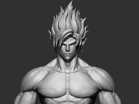 Goku Super Saiyan V2 3D 프린트 모델