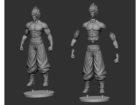 Goku Super Saiyan V2 3D 프린트 모델