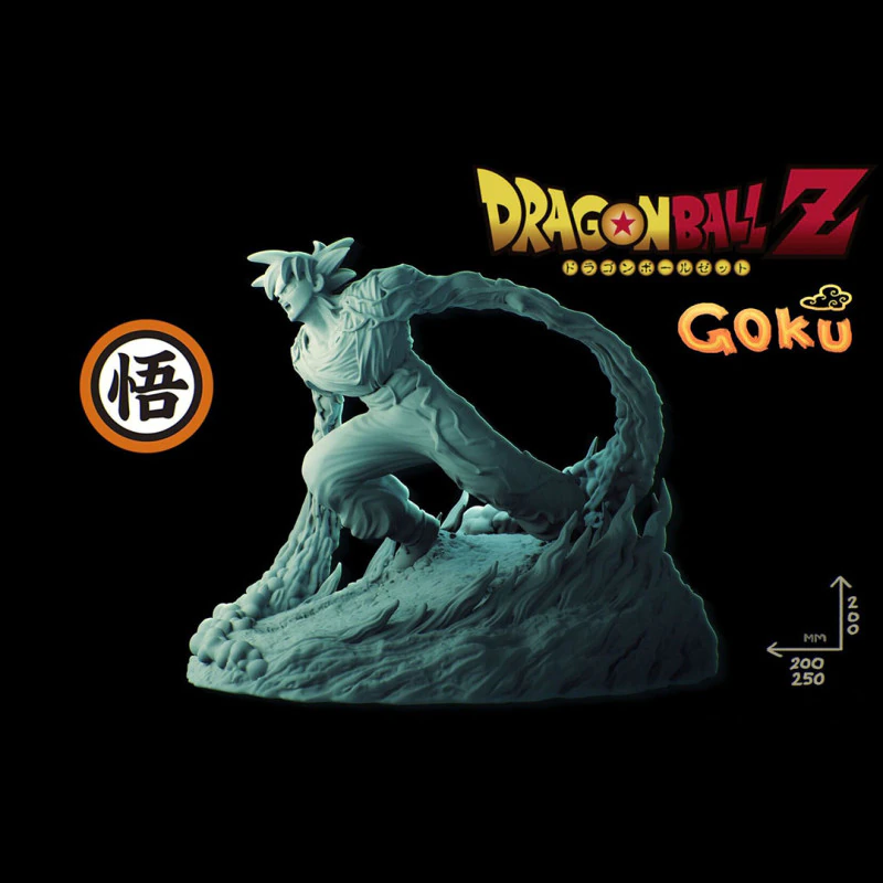 Goku on the stand 3D Print Model .c4d .max .obj .3ds .fbx .stl .blend 