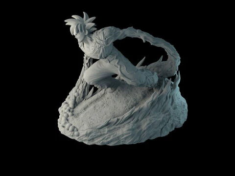 Goku on the stand 3D Print Model