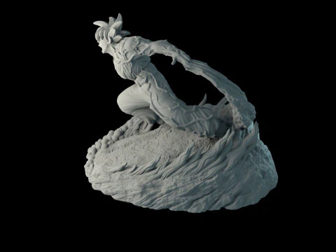 Goku on the stand 3D Print Model