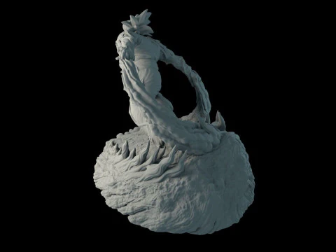 Goku on the stand 3D Print Model