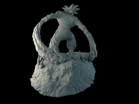Goku on the stand 3D Print Model