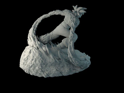 Goku on the stand 3D Print Model