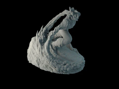 Goku on the stand 3D Print Model