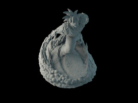 Goku on the stand 3D Print Model