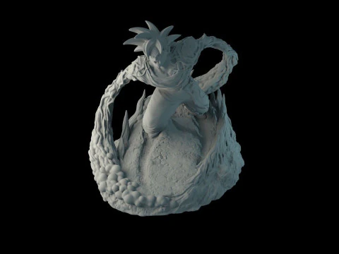 Goku on the stand 3D Print Model