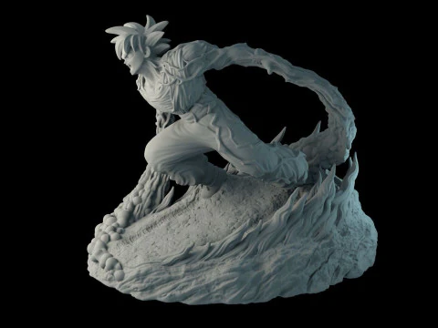 Goku on the stand 3D Print Model