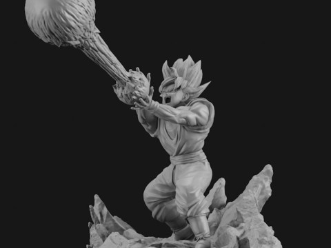 Goku Super Saiyan Kamehameha 3D Print Model