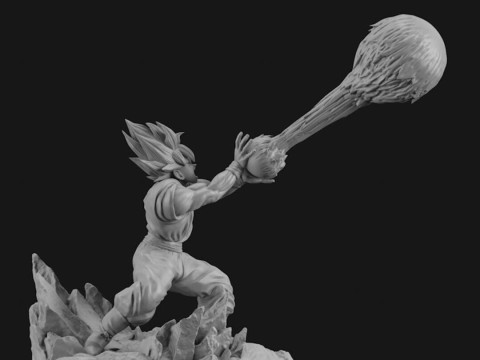 Goku Super Saiyan Kamehameha 3D Print Model