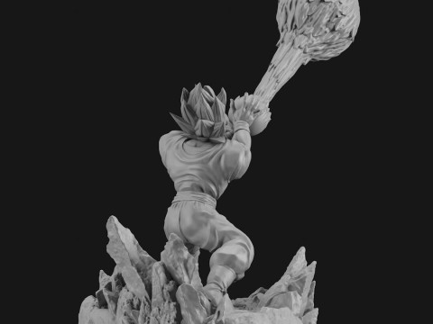Goku Super Saiyan Kamehameha 3D Print Model