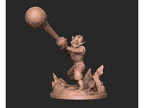 Goku Super Saiyan Kamehameha 3D Print Model