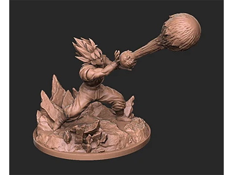 Goku Super Saiyan Kamehameha 3D Print Model