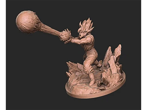 Goku Super Saiyan Kamehameha 3D Print Model