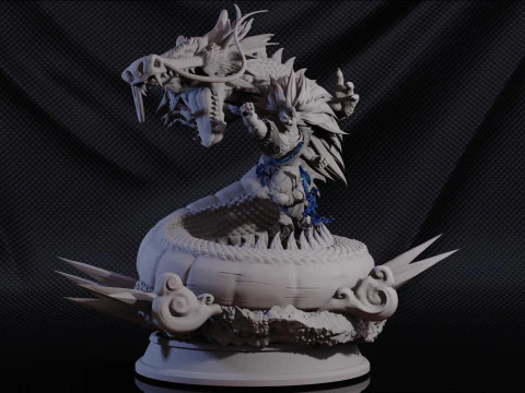 Goku SS3 and Shenron 3D Print Model