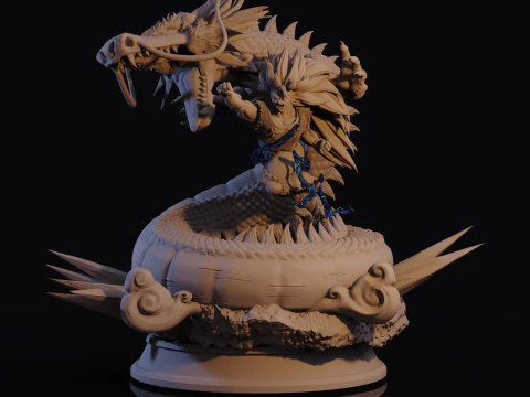 Goku SS3 and Shenron 3D Print Model