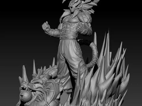 Goku SS4 Statue 3D Print Model
