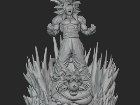 Goku SS4 Statue 3D 打印模型