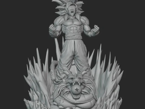 Goku SS4 Statue 3D Print Model