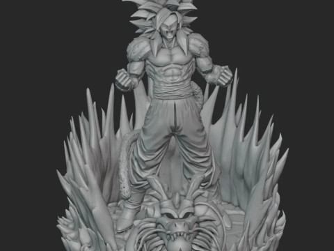 Goku SS4 Statue 3D 打印模型
