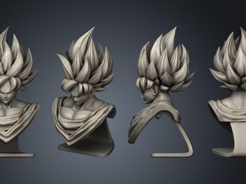 Goku SSJ Blue Bust Modelo de Impressão 3D